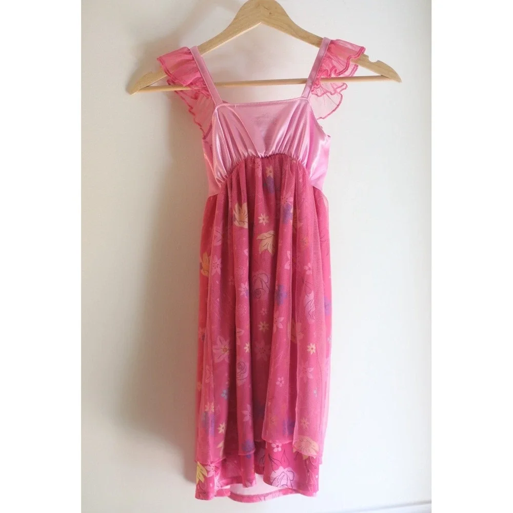 Disney Princess Night Gown Girls Size 5 Pink Ariel Belle Rapunzel Moana - Picture 7 of 8